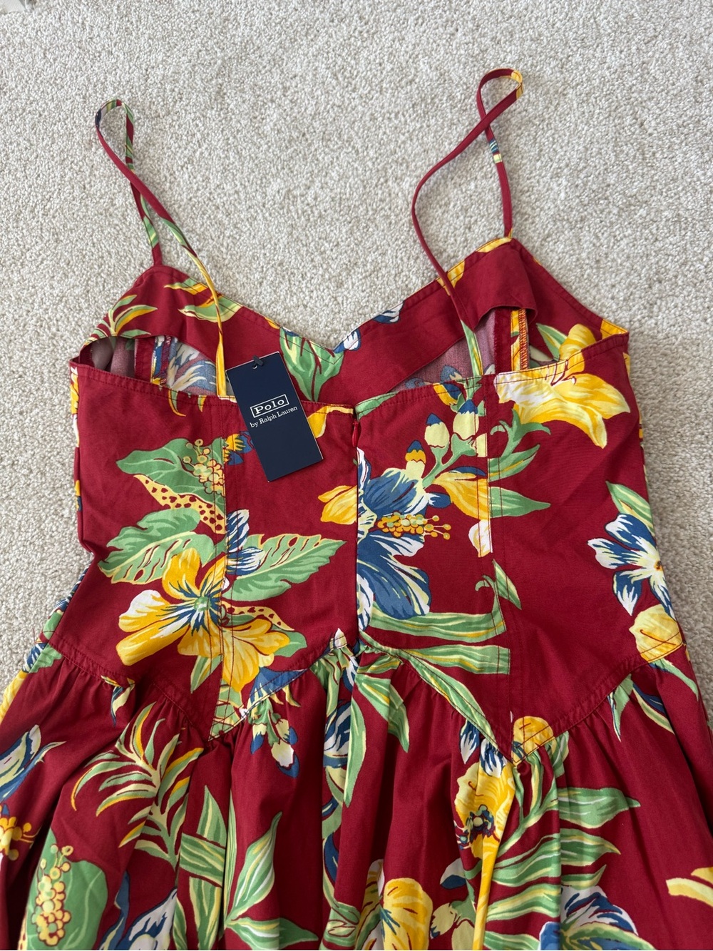 Polo by Ralph Lauren Tropical-Floral Cotton Midi Dress NWT size 6 retails $498 - Picture 8 of 8